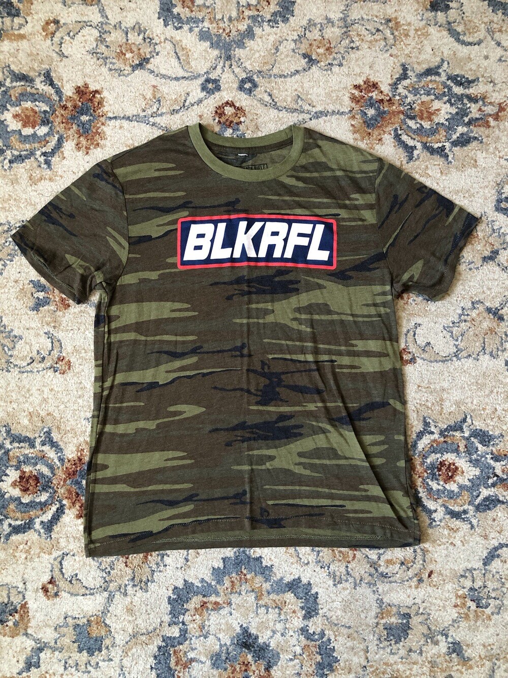 Black Rifle Coffee Company T-Shirt Mens Green Brown Orange Camouflage Logo XL